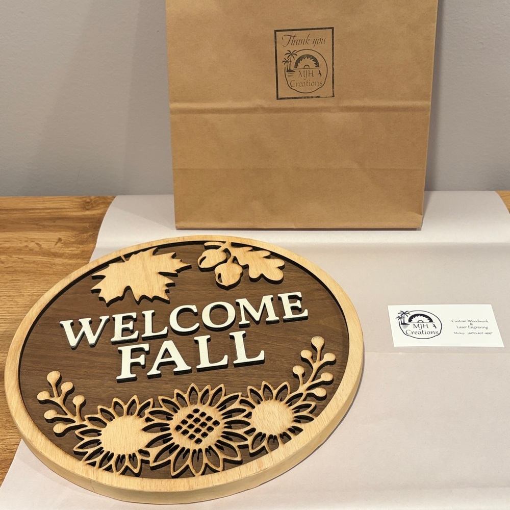 Handmade Welcome Fall Wall Decor - Door Hanger